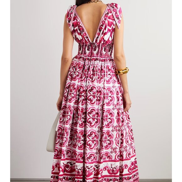 Dolce & Gabbana Floral Maxi Dress With V-neck And Tie Straps - Picture 2 of 5